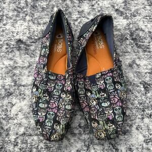 BOBS‎ FOR CATS From Skechers Women's Size 8 Navy Blue with Cats Kitty Slip On